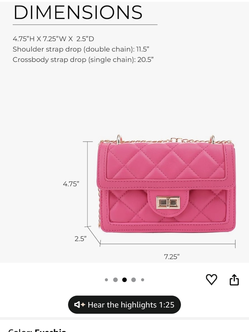Quilted Pink Leather Crossbody with Gold Hardware - Picture 5 of 7